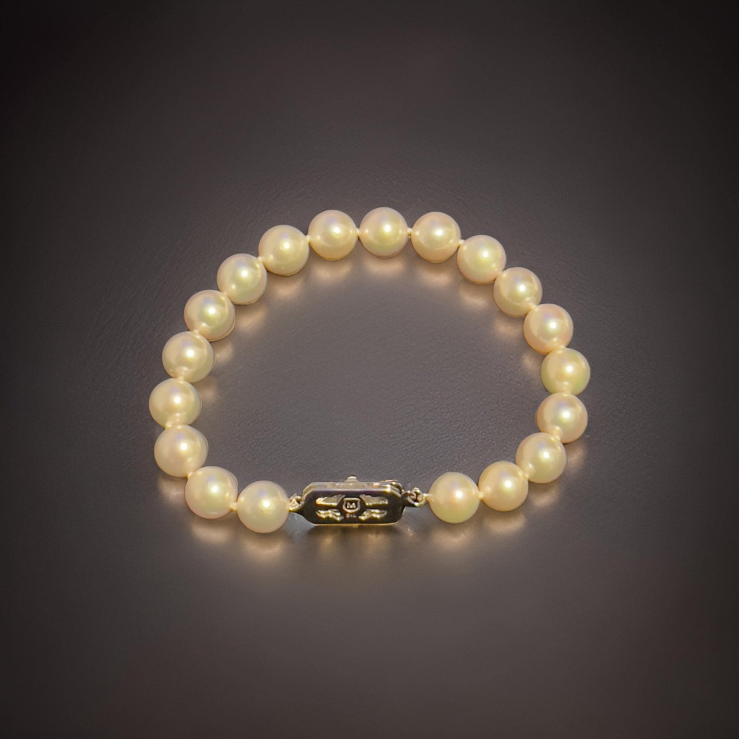 Mikimoto Estate Akoya Pearl Bracelet 7.25" Sterling Silver 8.5 mm M398