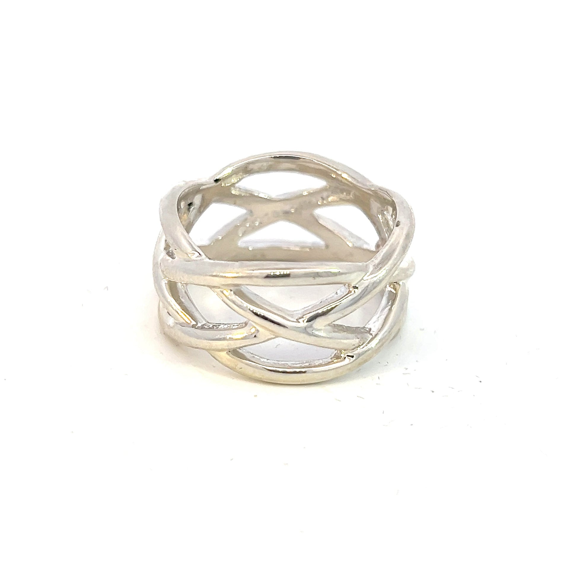 Tiffany & Co Estate Celtic Knot Ring Size 10 Sterling Silver 12 mm TIF565 - Certified Fine Jewelry