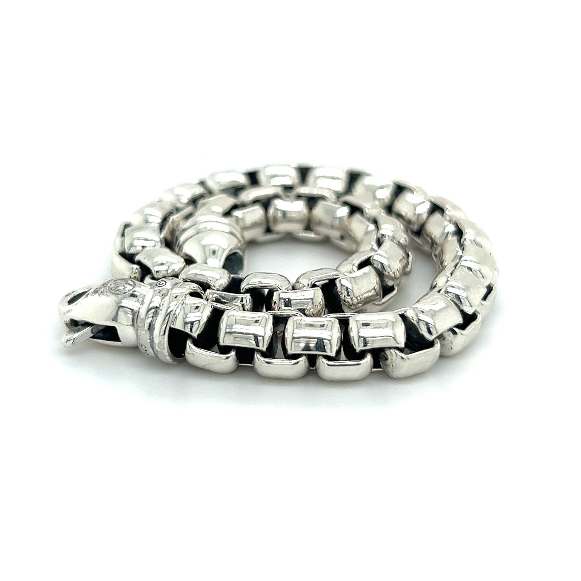 David Yurman Authentic Estate Box Bracelet 8.5" 7 mm Silver DY356 - Certified Fine Jewelry