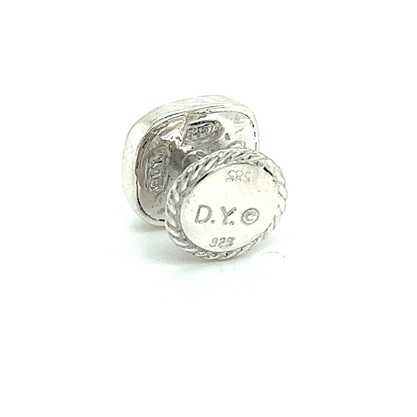David Yurman Estate PC Tuxedo Button Set Sterling Silver DY413 - Certified Fine Jewelry