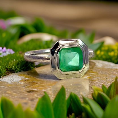 Natural Solitaire Colombian Emerald Ring 6.5 14k W Gold 1.35 Cts Certified $3,950 310576