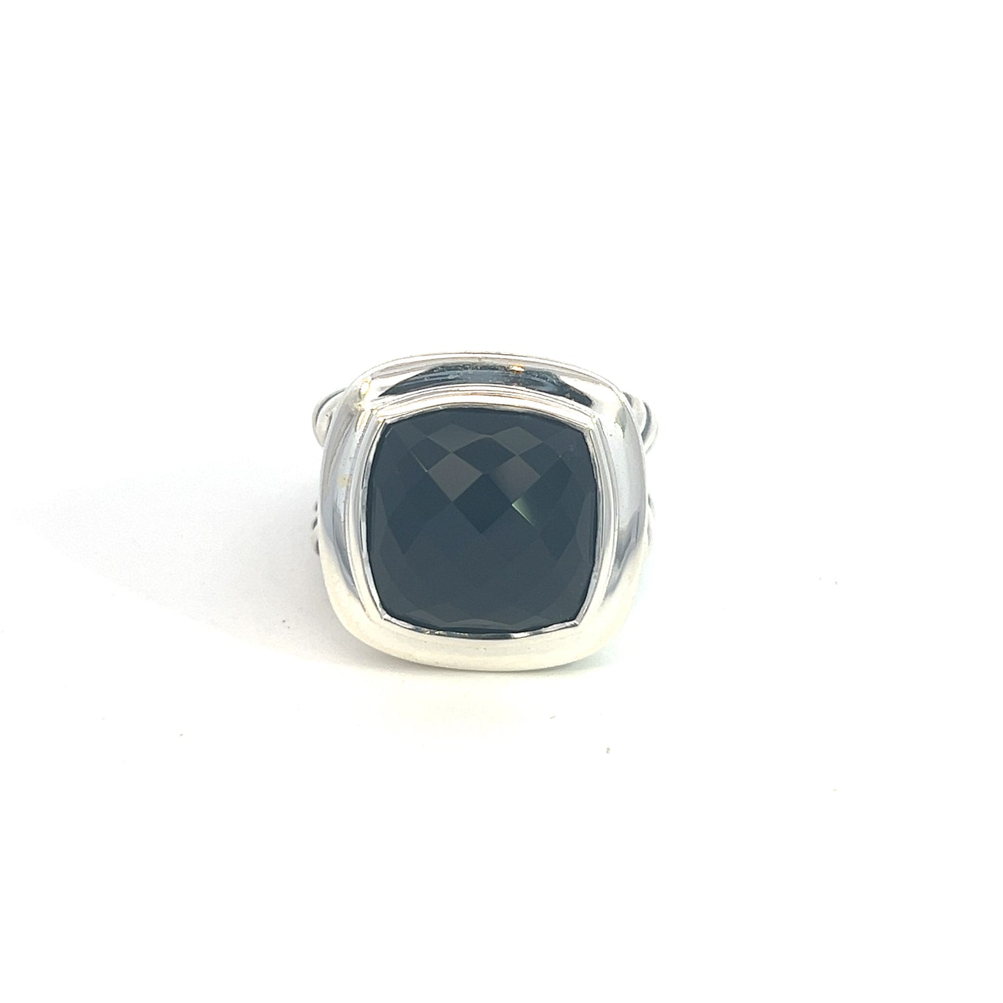 David Yurman Authentic Estate Black Onyx Albion Ring 6 Silver 14 mm DY485