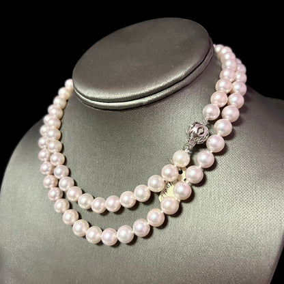 Akoya Pearl Diamond Necklace 30" 18k W Gold 8.50 mm Certified $5,975 311640