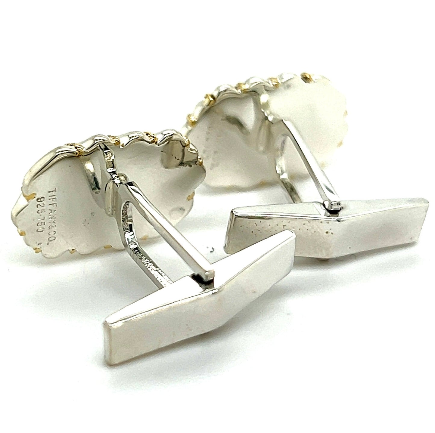 Tiffany & Co Estate Cufflinks 18k Y Gold + Sterling Silver TIF735