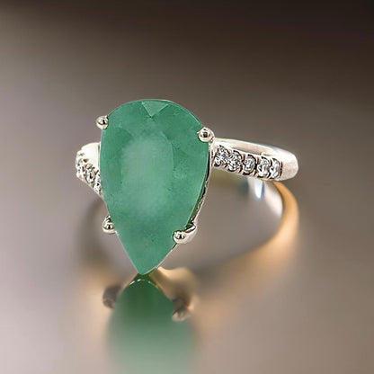 Natural Emerald Diamond Ring Size 7 14k Y Gold 7.17 TCW Certified $4,975 401582