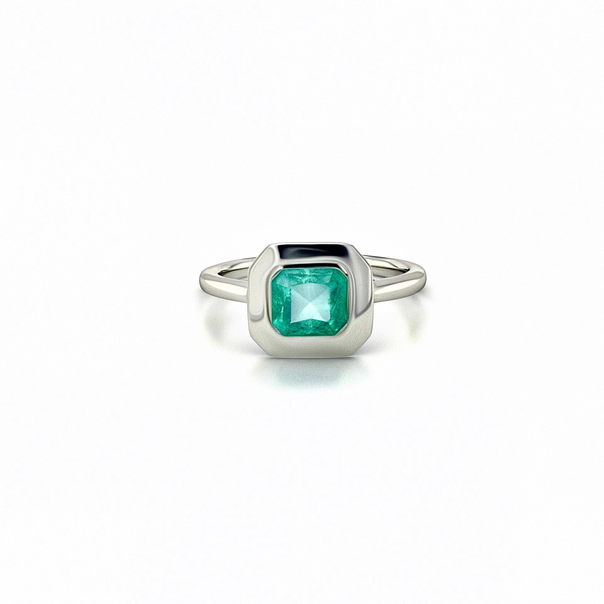 Natural Solitaire Colombian Emerald Ring Size 6.5 14k White Gold 1.22 Cts Certified $3,950 310580