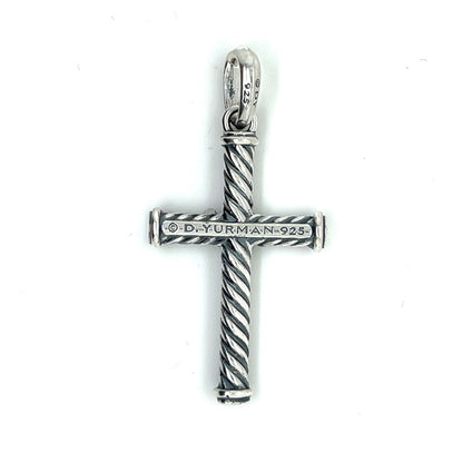 David Yurman Authentic Estate Unisex Cable Cross Silver DY475