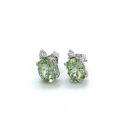 Natural Tourmaline Diamond Stud Earrings 14k Y Gold 1.76 TCW Certified $1,690 121433