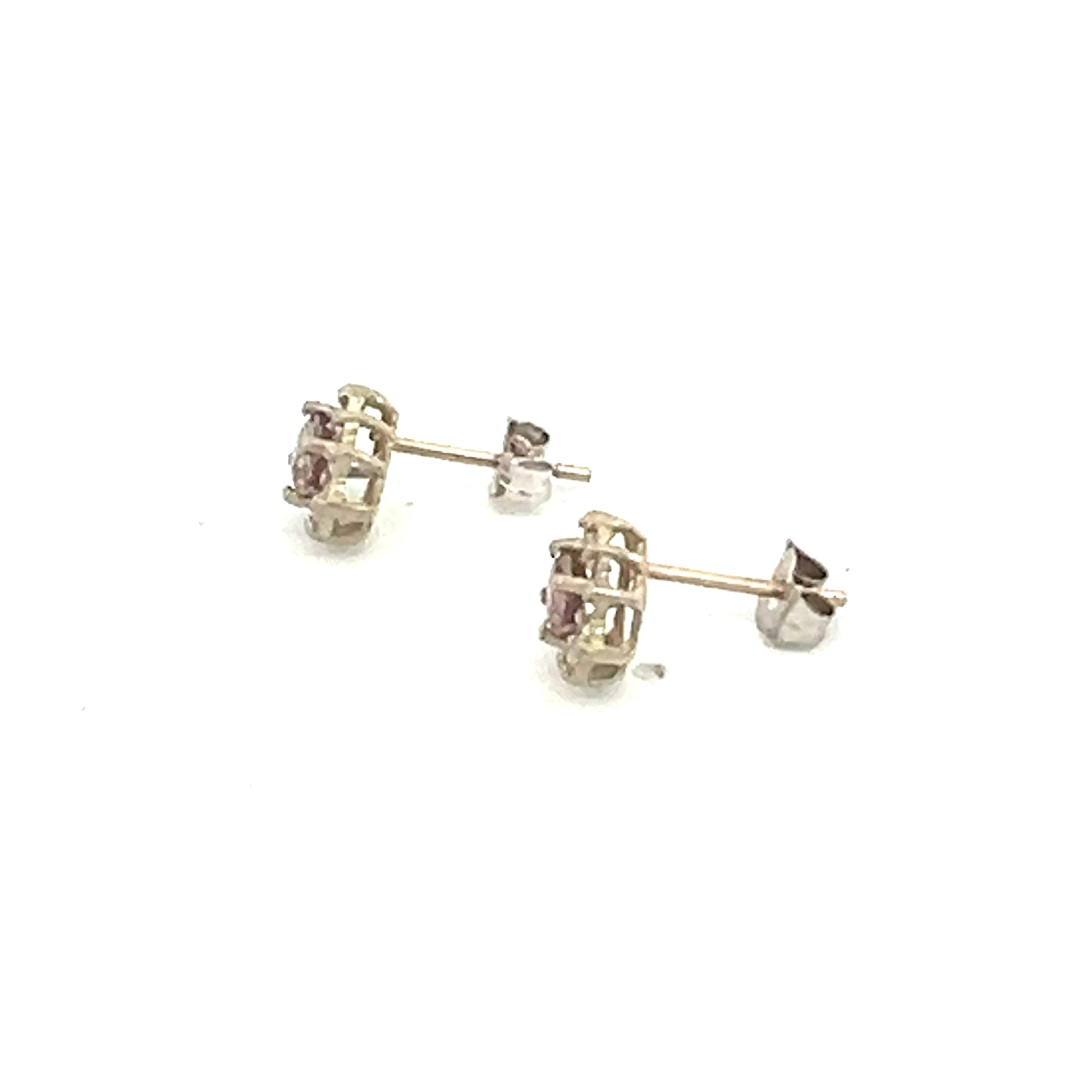 Natural Sapphire Diamond Stud Earrings 14k W Gold 0.90 TCW Certified $2,490 215609