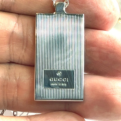 Gucci Estate Pendant Necklace 19" Silver G14