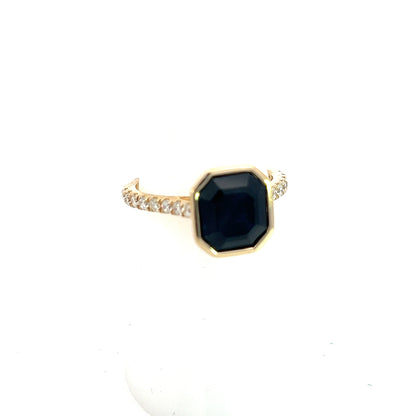 Natural Sapphire Diamond Ring 6.75 14k Yellow Gold 4.65 TCW Certified $3,950 310597 - Certified Fine Jewelry