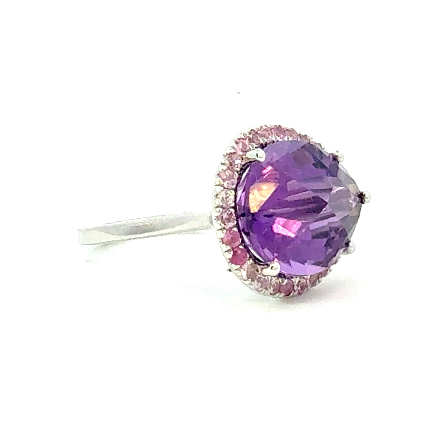 Natural Amethyst Sapphire Ring Size 6.5 14k Gold 9.89 TCW Certified $4,950 601174