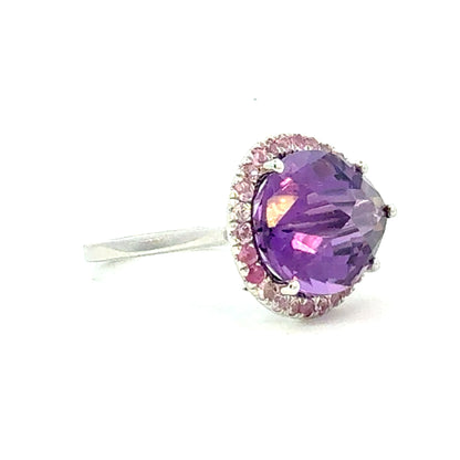 Natural Amethyst Sapphire Ring Size 6.5 14k Gold 9.89 TCW Certified $4,950 601174