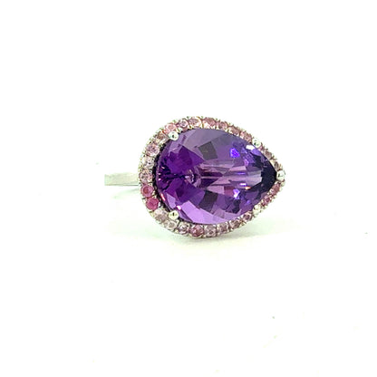 Natural Amethyst Sapphire Ring Size 6.5 14k Gold 9.89 TCW Certified $4,950 601174