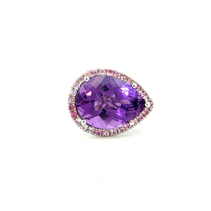 Natural Amethyst Sapphire Ring Size 6.5 14k Gold 9.89 TCW Certified $4,950 601174