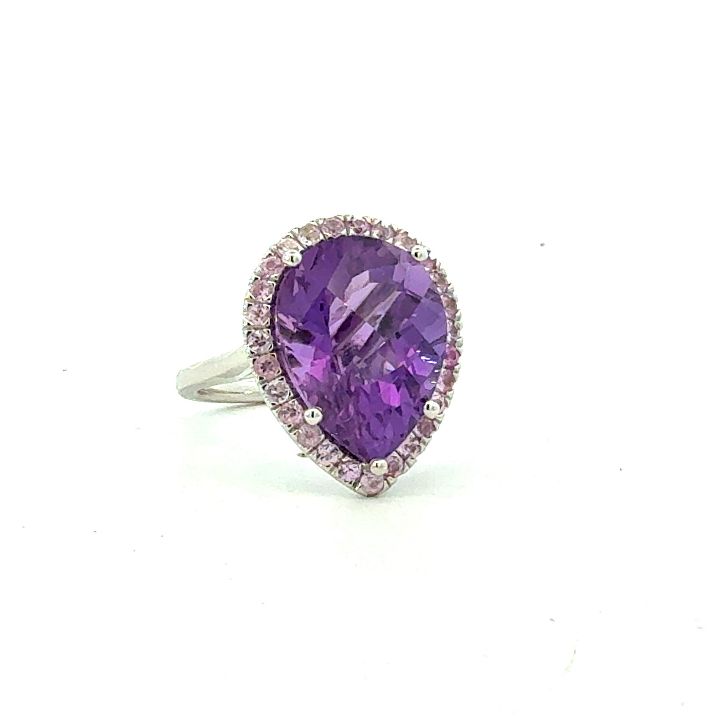 Natural Amethyst Sapphire Ring Size 6.5 14k Gold 10.07 TCW Certified $4,950 601177