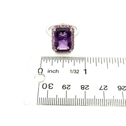 Natural Amethyst Sapphire Ring Size 6.5 14k Gold 6.6 TCW Certified $4,950 601176