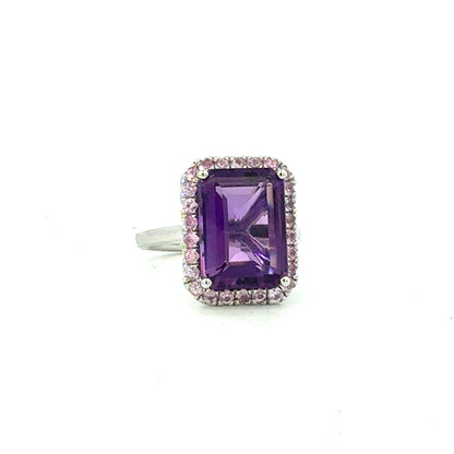 Natural Amethyst Sapphire Ring Size 6.5 14k Gold 6.6 TCW Certified $4,950 601176