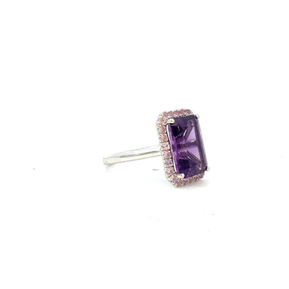 Natural Amethyst Sapphire Ring Size 6.5 14k Gold 6.6 TCW Certified $4,950 601178