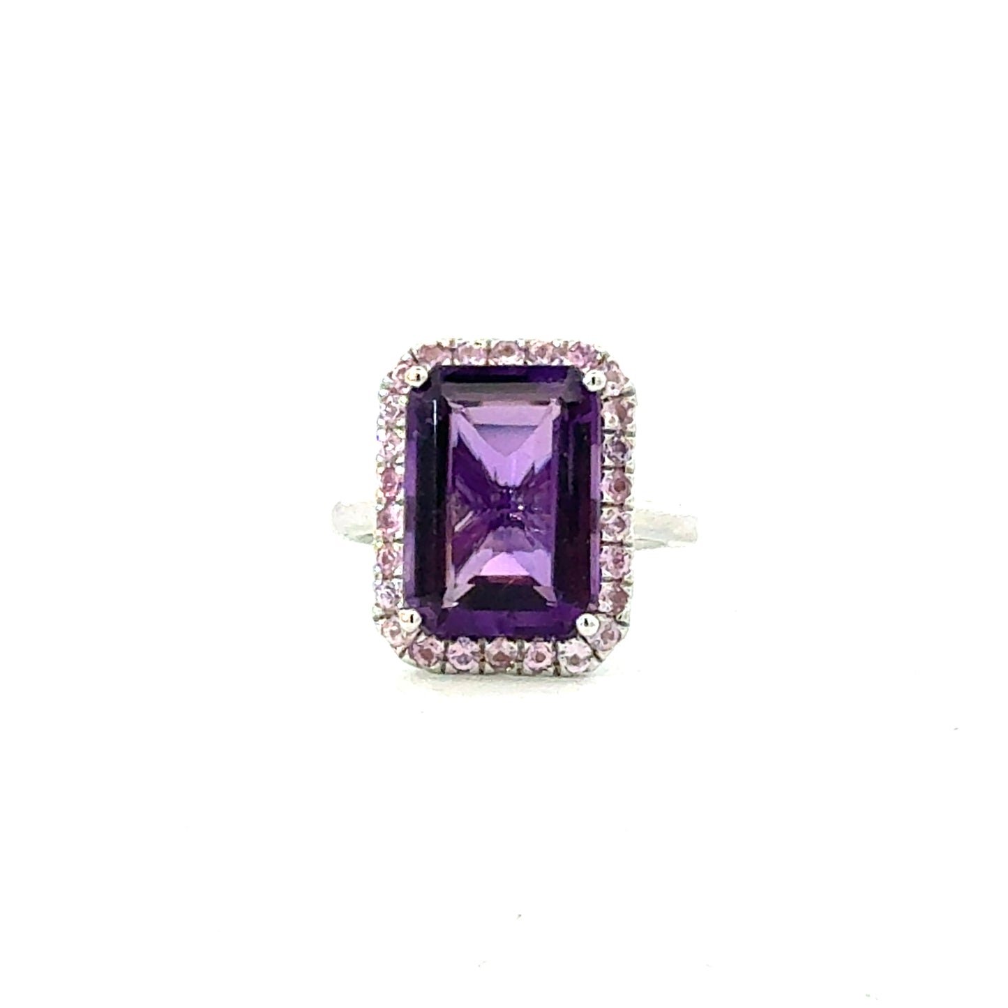 Natural Amethyst Sapphire Ring Size 6.5 14k Gold 6.6 TCW Certified $4,950 601178