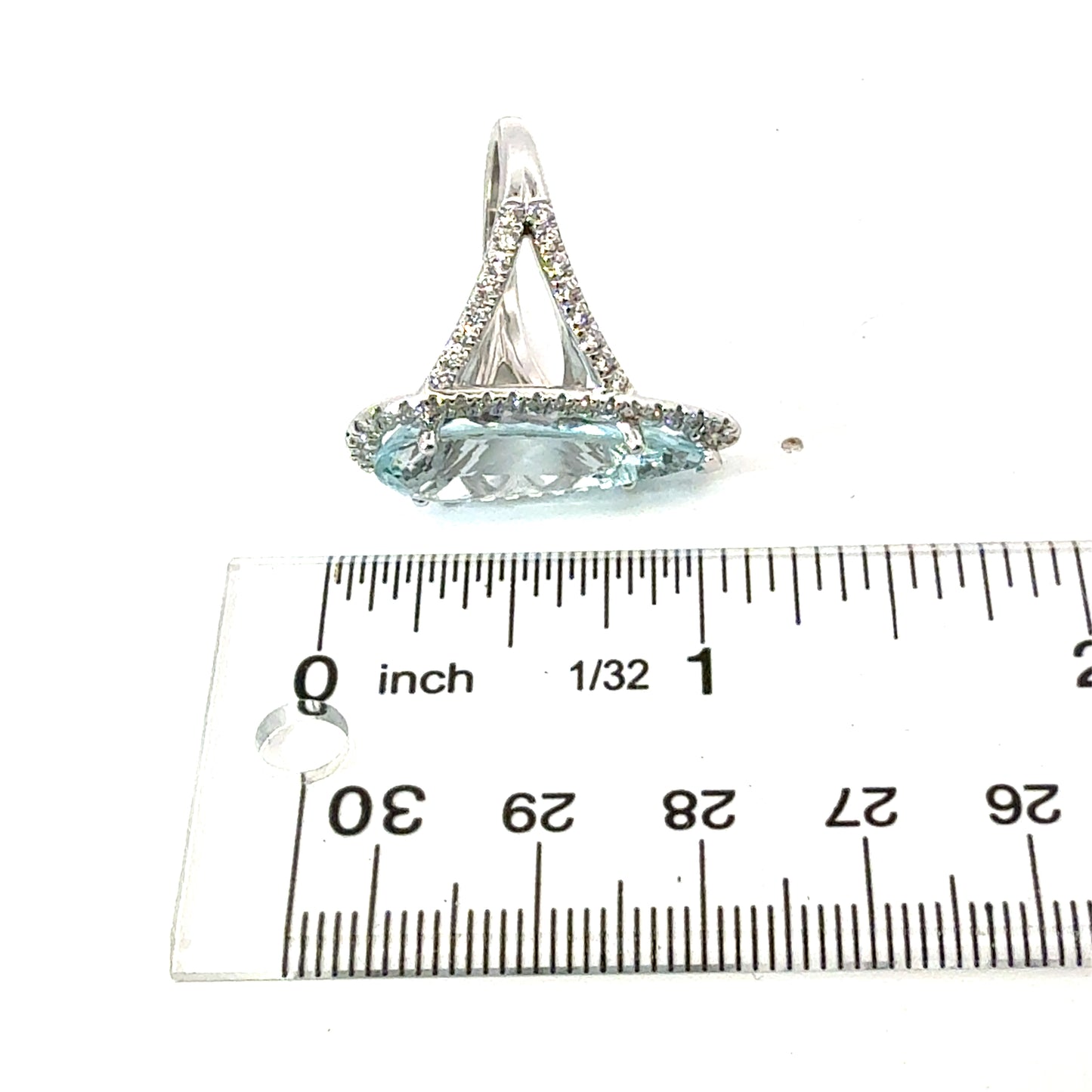 Natural Aquamarine Diamond Ring Size 7 14k White Gold 8.10 TCW Certified $7,950 601186