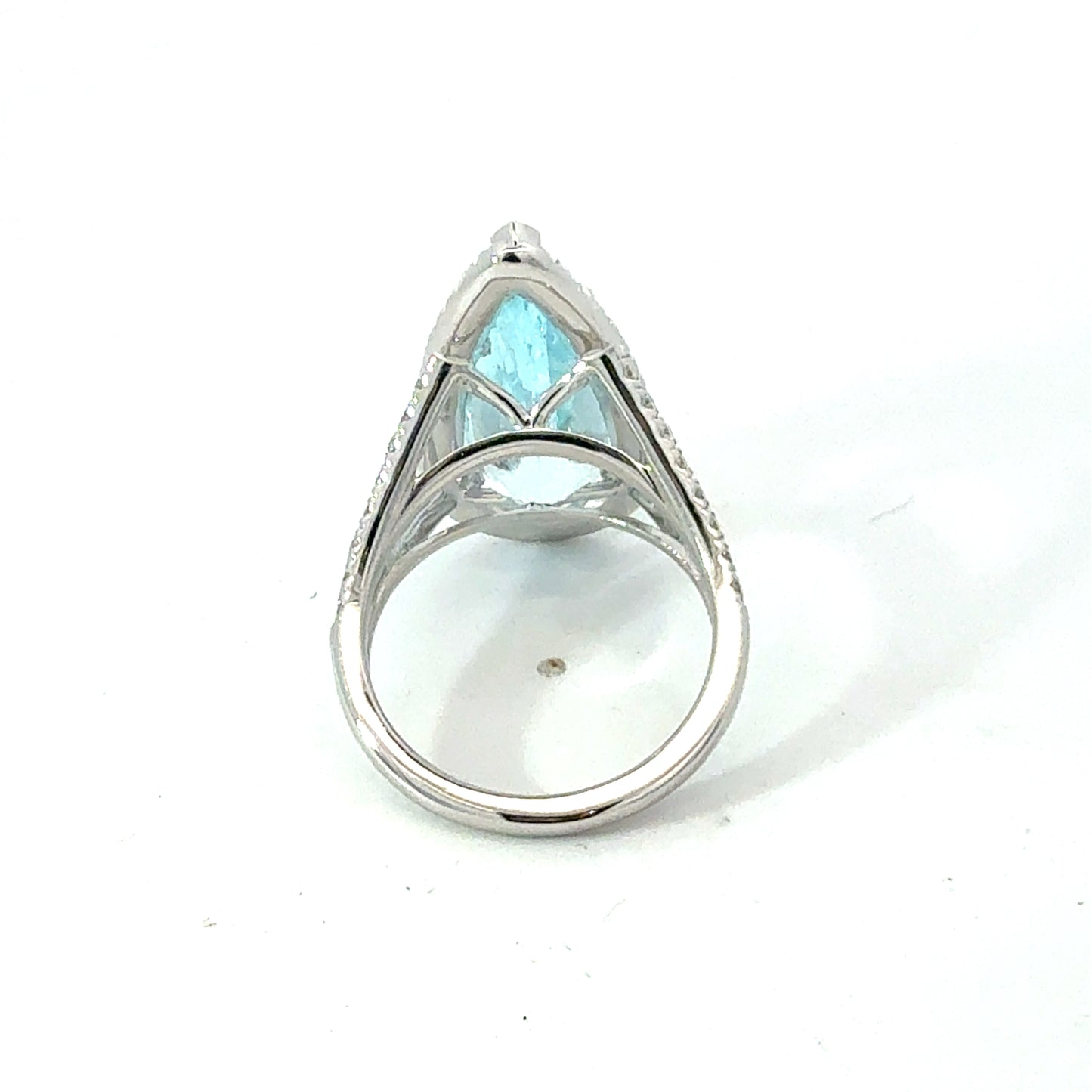 Natural Aquamarine Diamond Ring Size 7 14k White Gold 8.10 TCW Certified $7,950 601186