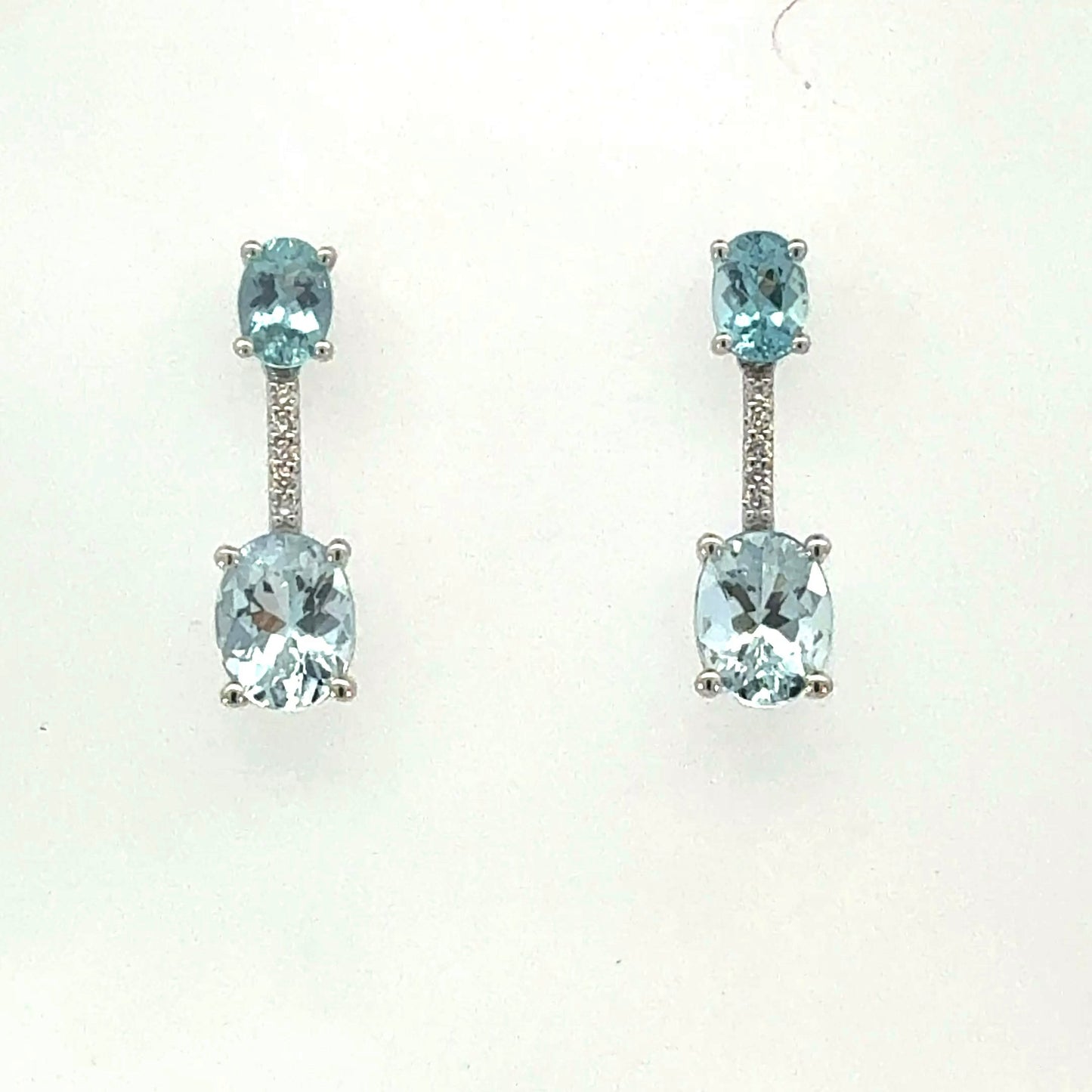Natural Aquamarine Diamond Earrings 14k Gold 4.95 TCW Certified $4,950 601192
