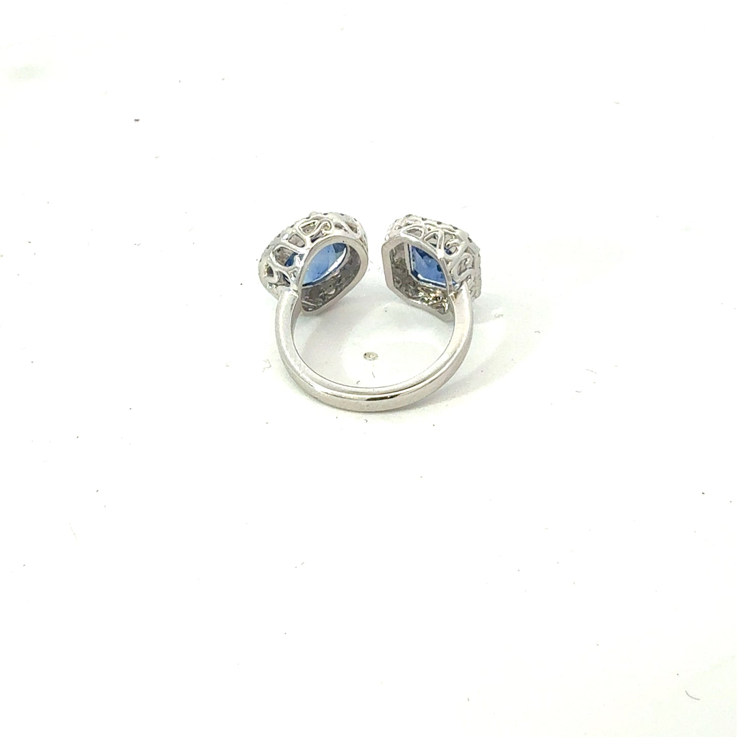 Natural Sapphire Diamond Ring Size 6 14k White Gold 5.89 TCW Certified $8,950 601193