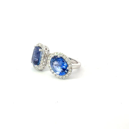 Natural Sapphire Diamond Ring Size 6.25 14k White Gold 6.63 TCW Certified $8,950 601194