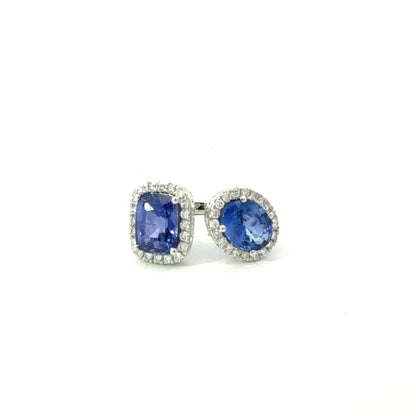 Natural Sapphire Diamond Ring Size 6.25 14k White Gold 6.63 TCW Certified $8,950 601194
