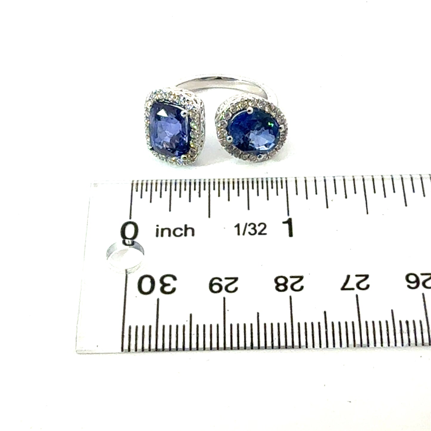 Natural Sapphire Diamond Ring Size 6.25 14k White Gold 6.63 TCW Certified $8,950 601194