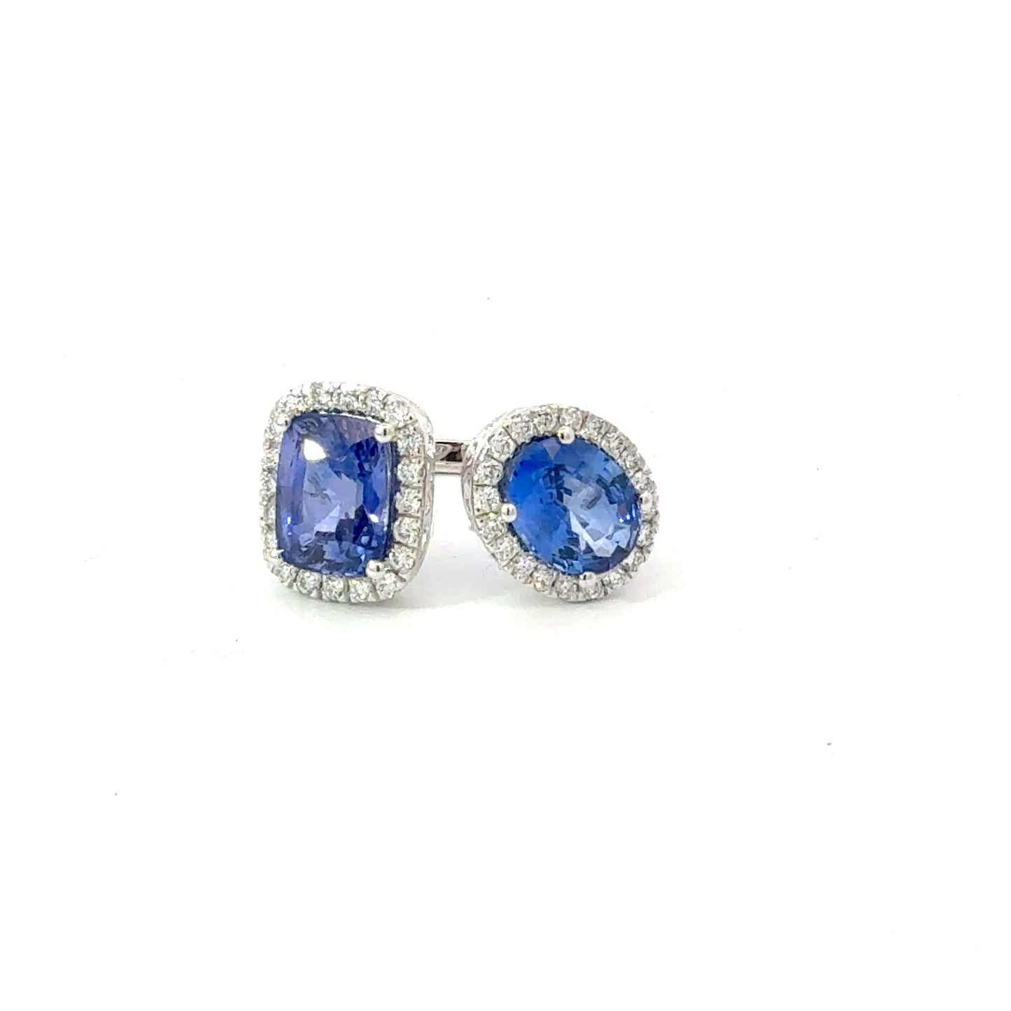 Natural Sapphire Diamond Ring Size 6.25 14k White Gold 6.63 TCW Certified $8,950 601194