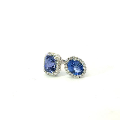 Natural Sapphire Diamond Ring Size 6.25 14k White Gold 6.63 TCW Certified $8,950 601194