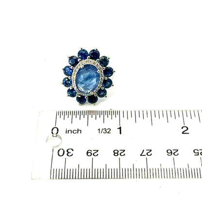Natural Sapphire Diamond Ring Size 7 14k Gold 10.36 TCW Certified $11,950 601196