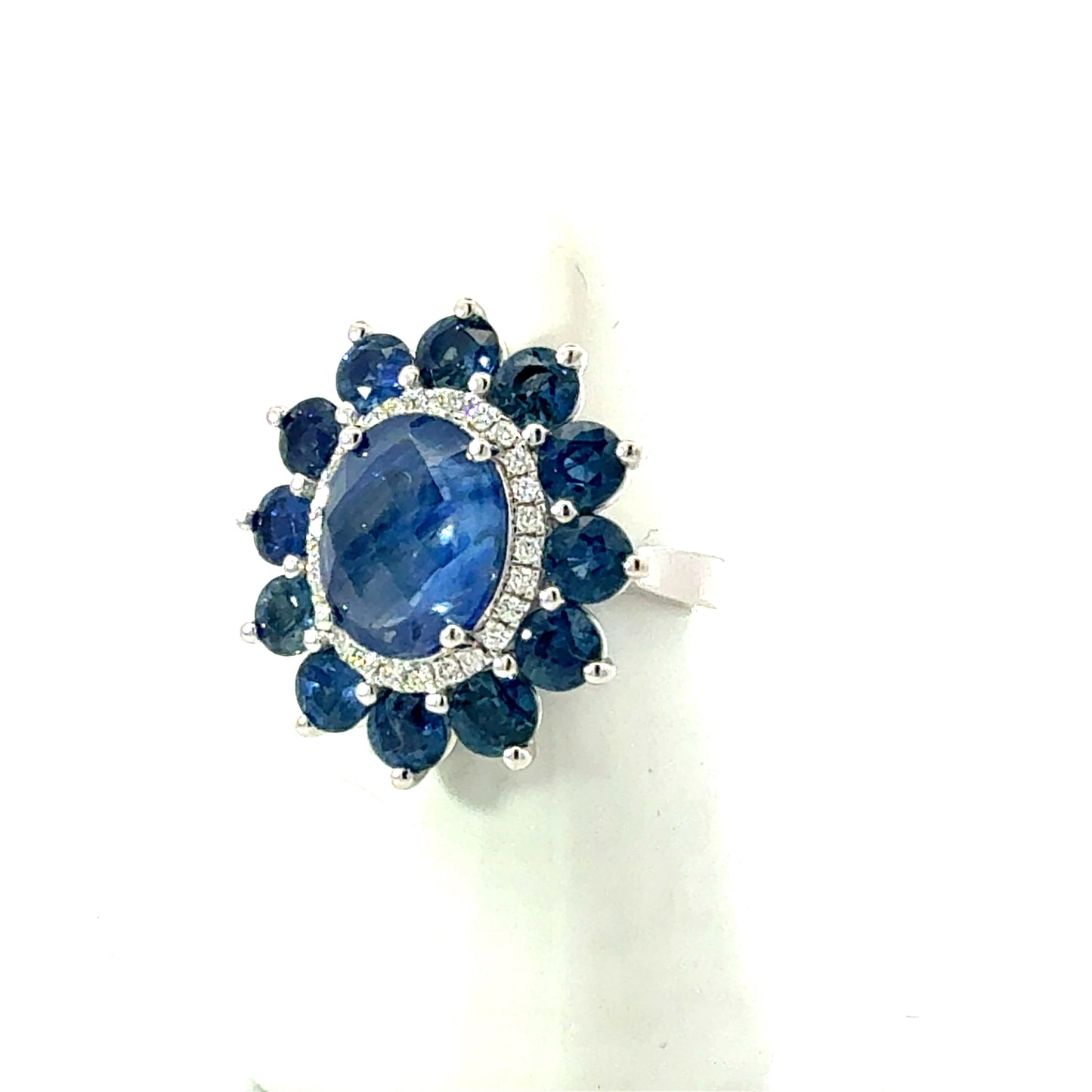 Natural Sapphire Diamond Ring Size 7 14k Gold 10.36 TCW Certified $11,950 601196