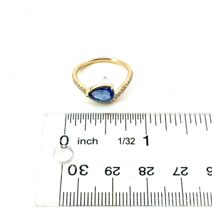 Natural Sapphire Diamond Ring Size 7 14k Gold 1.59 TCW Certified $4,950 601203