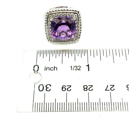 Natural Amethyst Diamond Ring Size 6.5 14k Gold 10.14 TCW Certified $4,950 601205