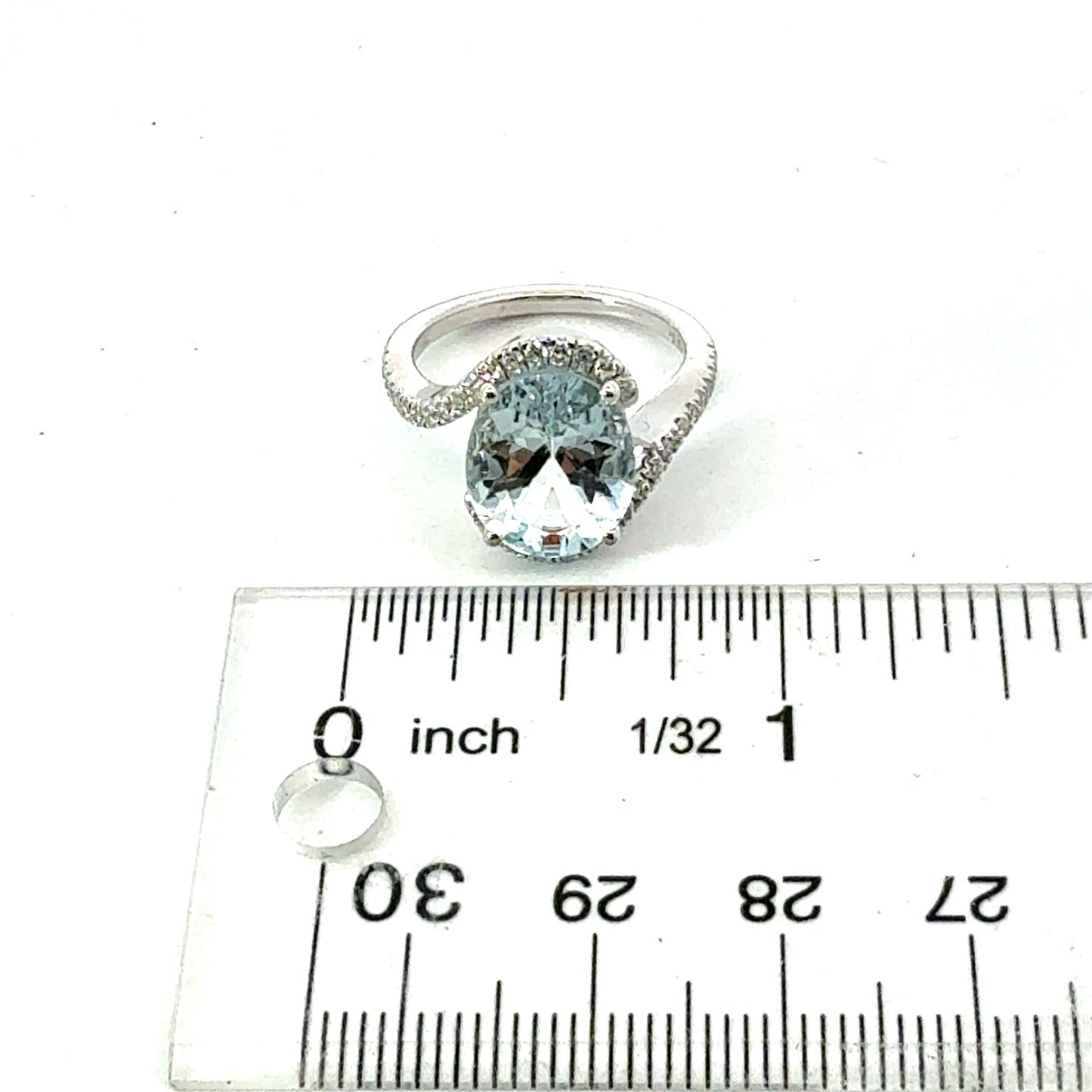 Natural Aquamarine Diamond Ring Size 6.5 14k Gold 4.01 TCW Certified $4,950 601207
