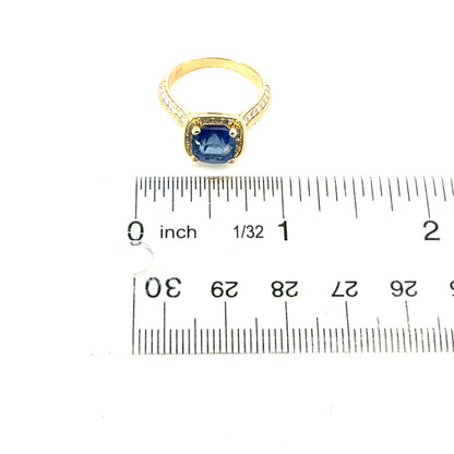 Natural Sapphire Diamond Ring Size 6.5 14k Gold 3.04 TCW Certified $6,950 601209