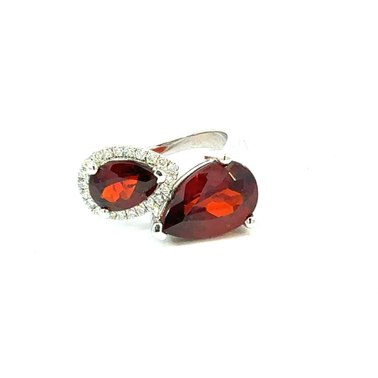 Natural Garnet Diamond Ring Size 6.5 14k Gold 8.34 TCW Certified $5,950 601213