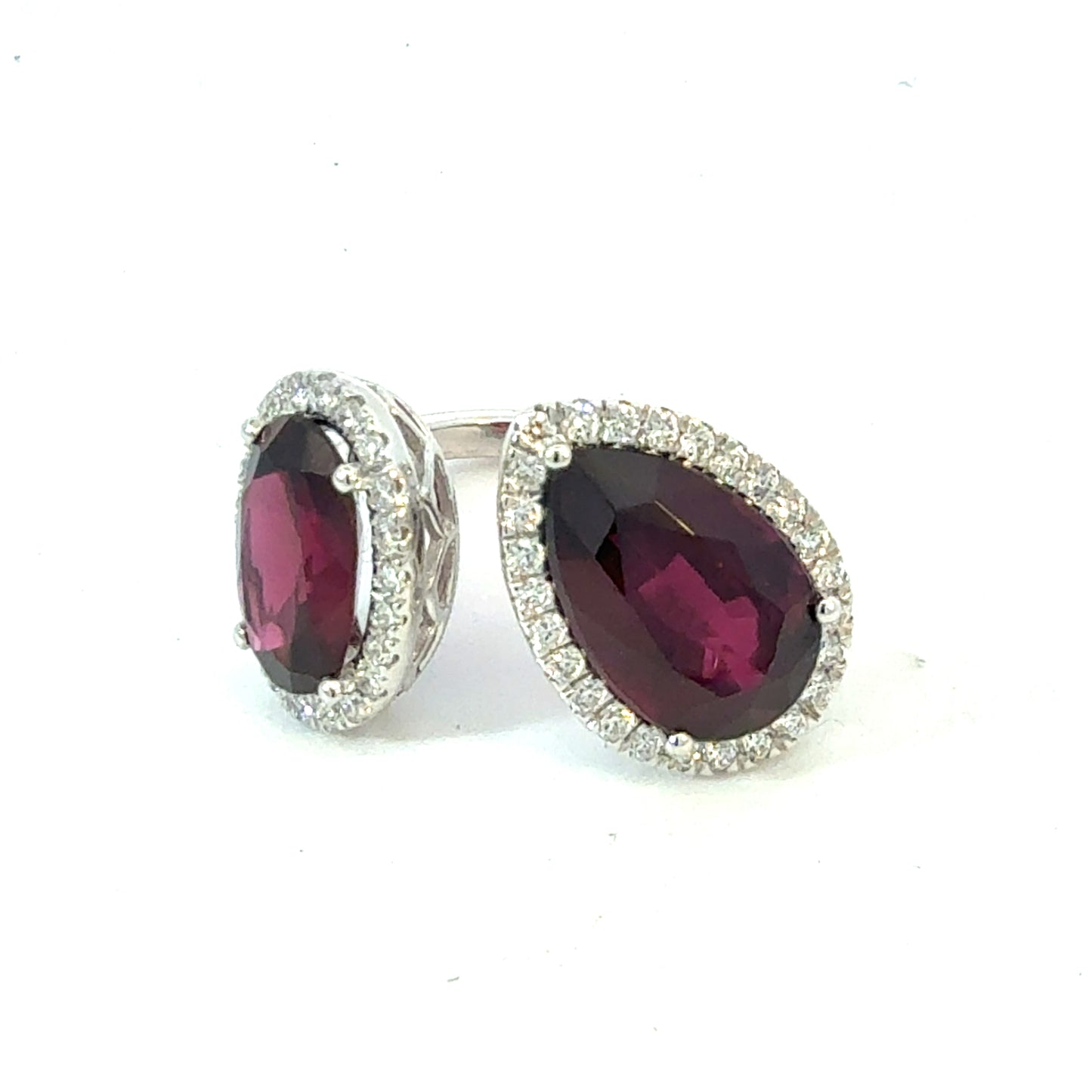 Natural Garnet Diamond Ring Size 6 14k White Gold 7.83 TCW Certified $7,950 601214
