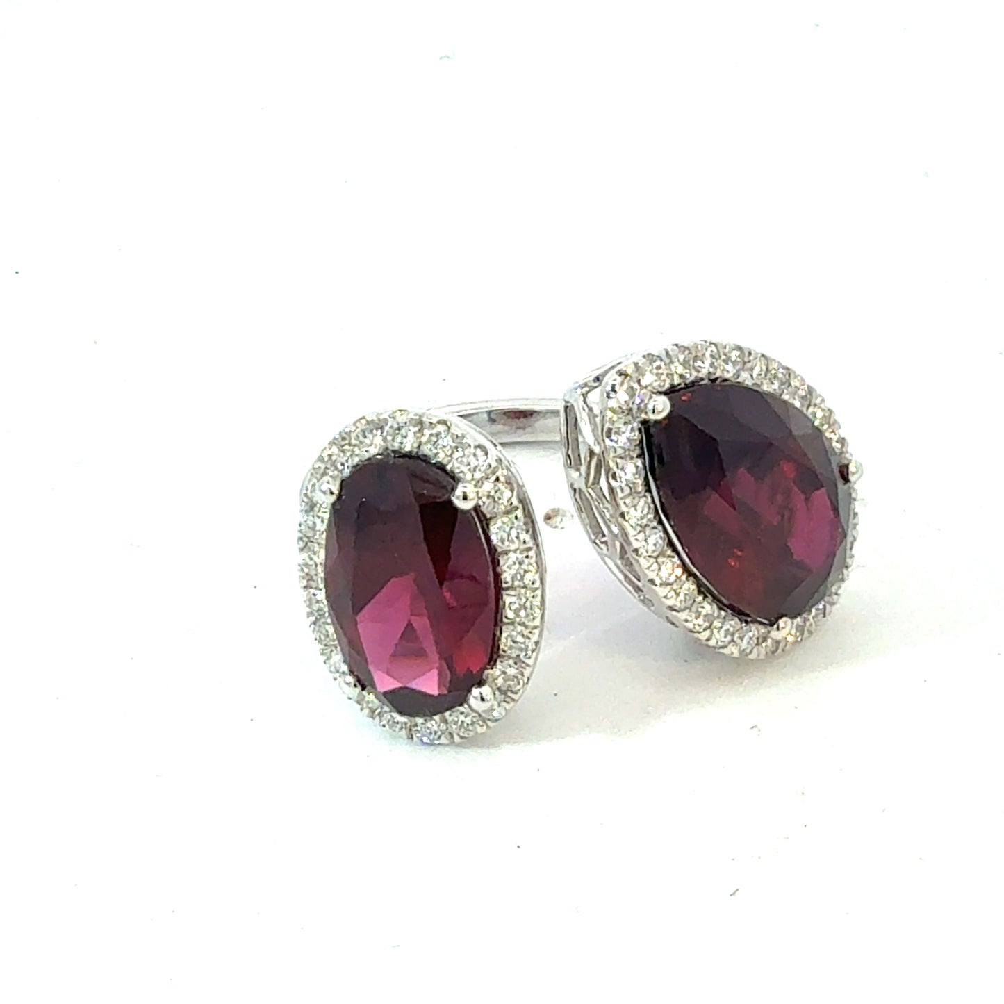 Natural Garnet Diamond Ring Size 6 14k White Gold 7.83 TCW Certified $7,950 601214