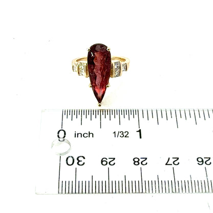 Natural Tourmaline Diamond Ring Size 7 14k Gold 5.18 TCW Certified $5,950 601216