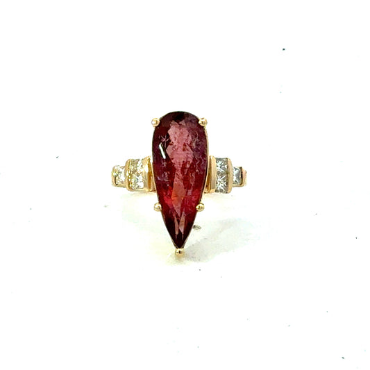 Natural Tourmaline Diamond Ring Size 7 14k Gold 5.18 TCW Certified $5,950 601216