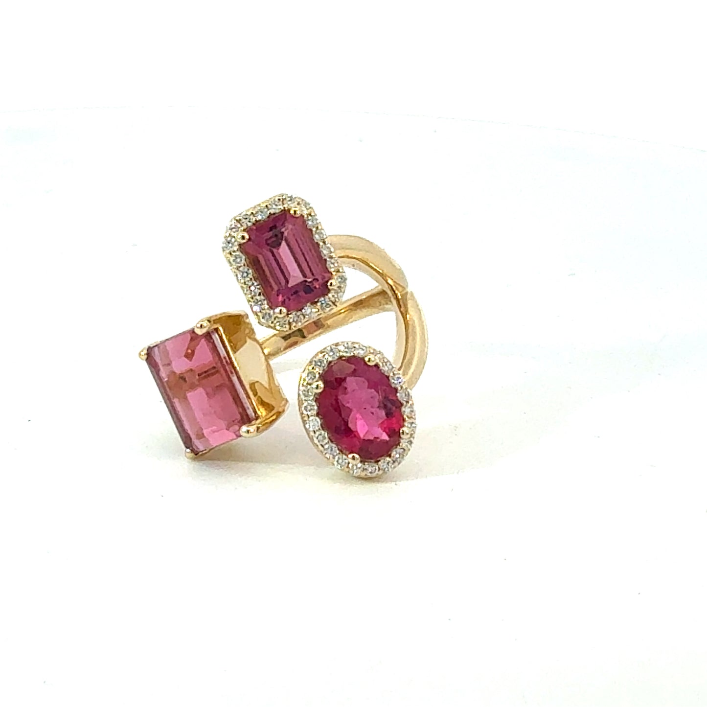 Natural Pink Tourmaline Diamond Ring Size 6.25 14k White Gold 5.29 TCW Certified $7,950 601218