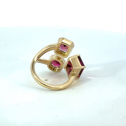 Natural Pink Tourmaline Diamond Ring Size 6.25 14k White Gold 5.29 TCW Certified $7,950 601218