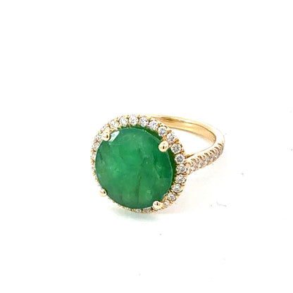 Natural Emerald Diamond Ring Size 7 14k Yellow Gold 5.58 TCW Certified $5,950 601221
