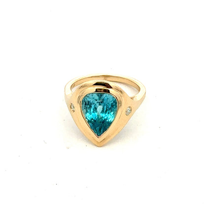 Natural Zircon Diamond Ring Size 7 14k Yellow Gold 6.69 TCW Certified $4,950 601223