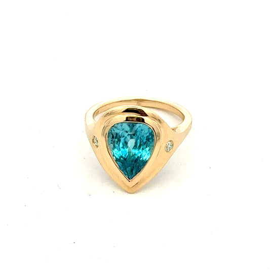 Natural Zircon Diamond Ring Size 7 14k Yellow Gold 6.69 TCW Certified $4,950 601223