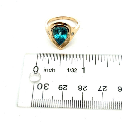 Natural Zircon Diamond Ring Size 7 14k Yellow Gold 6.69 TCW Certified $4,950 601223